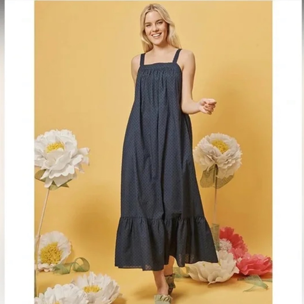 NWT LDT Blair Square Neck Sleeveless Tiered Waistless Maxi Dress